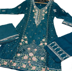 4 Colours AMELIA salwar kameez suit 3 piece
Pakistani Chiffon embroidered Dupatta sequins S-XL