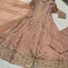 3 Colours LARA Frock dress suit 3 piece Pakistani embroidered duppatta wedding edt S-XL