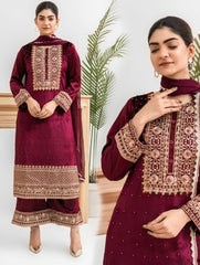 5 Colours RUYAH Winter Korean velvet design salwar kameez 3 piece Pakistani dupatta S-XXL