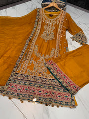 MEHNDI RASME - 4 Colours Pakistani fancy
Plazzo Kameez chiffon suit s-xl