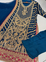 Pakistani designer chiffon salwar kameez design in 4 colours Clothing Traditional