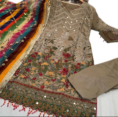 MEHNDI MAYOO 11 Fancy salwar kameez suit 3 piece Pakistani embroidered duppatta wedding edt S-XL Womenswear