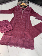 5 Colours LUBSA Embroidered Pakistani salwar kameez design with fancy neckline S-XL