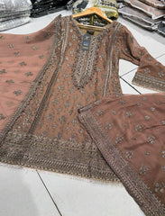 ADDICTION 2 Colours Shararah Kameez 3 piece Pakistani embroidered stonework S-XL