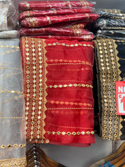 8 Colours MEHNDI MAYOO Dholki stunning fancy net Dupattas