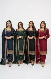 4 Colours EID 26 MONSOON Linen Plazzo Kameez embroidered Pakistani design S-XI suits
