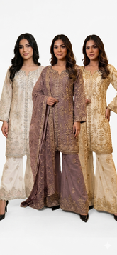 Wedding Edition 26 SAJNI - 3462 - 3 Colours 2026 Wedding edition Heavy chiffon embroidered Pakistani designer Palazzo suit S-XI suits