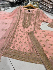 6 Colours ADDICTION 6 Shararah Kameez 3 piece Pakistani embroidered stonework S-XL
