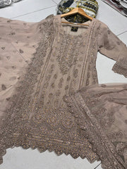 4 Colours SIYAARA Shararah Kameez chiffon embroidered Pakistani design S-XI suits