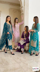4 Colours EID 26 KYRA Plazzo Kameez chiffon embroidered Pakistani design S-XI suits