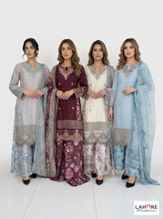 ELNAZ Eid 26 new trending Sharara trousers embroidered kameez eid release on linen Pakistani Indian fashion