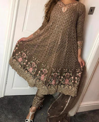 4 Colours ELIANA Fancy Frock suit 3 piece Pakistani embroidered wedding edt S-L Womenswear