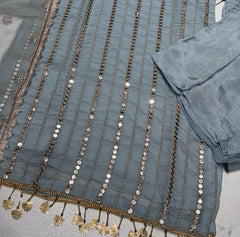 2 Colours XEENA Salwar kameez suit 3 piece Pakistani embroidered chiffon duppatta semi fancy