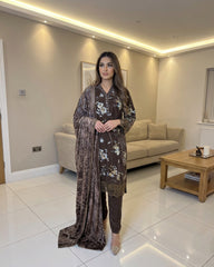 2 Colours NOORIE Velvet premium EID 26’ salwar Kameez embroidered Pakistani design S-XI suits