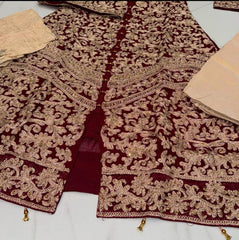 EMAAN Chiffon Long dress waist belt suit 3 piece Pakistani design fancy duppatta wedding edt S-XL Womenswear