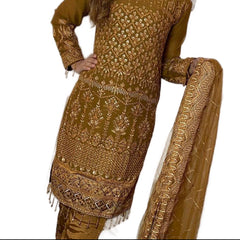 ISLA Chiffon Salwar kameez suit 3 piece Pakistani design fancy duppatta wedding edt S-XL