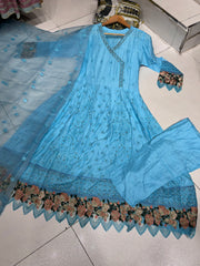 4 Colours IVAA long dress 3 piece Pakistani dress embroidered stonework S-XL