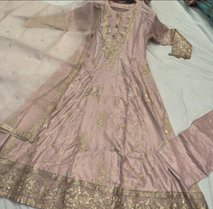 3 Colours LARA Frock dress suit 3 piece Pakistani embroidered duppatta wedding edt S-XL
