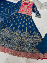 Pakistani designer long dress suit coming In 4 lovely colours