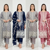 4 Colours EID 26 RIAD Eid 26 salwar kameez embroidered Pakistani design S-XI suits Womenswear Elegant Cotton Breathable