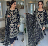 Wedding Edition 26 SAJNI 3533 - Black - 2026 Wedding edition Heavy chiffon embroidered Pakistani designer Salwar Kameez suit S-XI suits