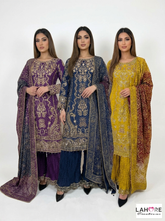 Wedding Edition 26 SAJNI - NISA - 3 Colours 2026 Wedding edition Heavy chiffon embroidered Pakistani designer Sharara suit S-XI suits (3394)