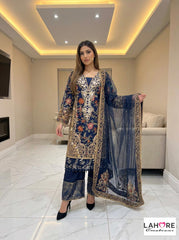 Wedding Edition 26 SAJNI 337 - Black - 2026 Wedding edition Heavy chiffon embroidered Pakistani designer Palazzo kameez suit S-XI suits