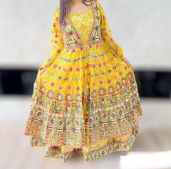 3 Colours KARMA MEHNDI Style Heavy Jacket Gown suit 3 piece Pakistani wedding edition S-L Womenswear