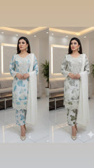 4 Colours EID 26 SIHAM FLORAL Plazzo Kameez chiffon embroidered Pakistani design S-XI suits