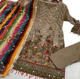 MEHNDI MAYOO 11 Fancy salwar kameez suit 3 piece Pakistani embroidered duppatta wedding edt S-XL Womenswear