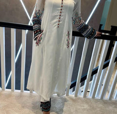 3 Colours NOIR 2 Piece casual pocket kameez suit Pakistani linen embroidered S-L