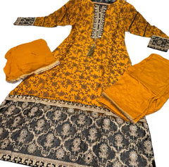 2 Colours GHAZAL salwar kameez suit 3 piece Pakistani linen embroidered Dupatta tassels S-XL