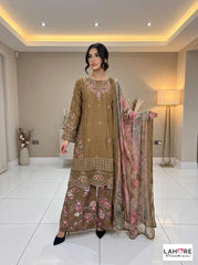 ELNAZ Eid 26 new trending Sharara trousers embroidered kameez eid release on linen Pakistani Indian fashion