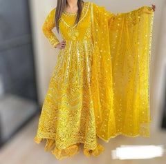 3 Colours KARMA 382 Gown suit 2 piece Heavy Pakistani embroidered wedding design edt S-L Womenswear