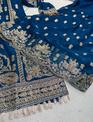 3 Colours SUNDAS Shararah Kameez 3 piece Pakistani embroidered stonework S-XL