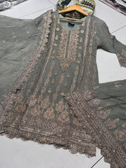 4 Colours SIYAARA Shararah Kameez chiffon embroidered Pakistani design S-XI suits