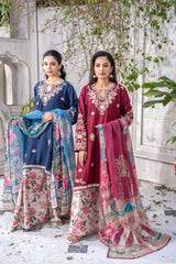4 Colours SADAF Eid 26 new trending Sharara trousers embroidered kameez eid release on linen Pakistani Indian fashion
