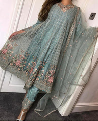 4 Colours ELIANA Fancy Frock suit 3 piece Pakistani embroidered wedding edt S-L Womenswear