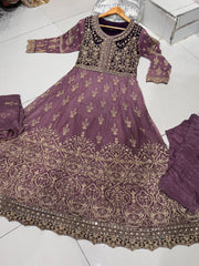 Pakistani designer long dress suit coming In 4 lovely colours