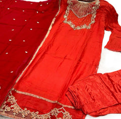 HEER Orange Mehndi Kameez embroidered Pakistani design S-XI trouser suit Womenswear