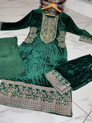 7 Colours ZIVA Pocket Winter Korean velvet design salwar kameez 3 piece Pakistani dupatta S-XL
Womenswear