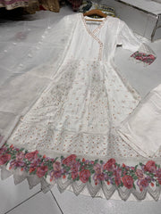 4 Colours IVAA long dress 3 piece Pakistani dress embroidered stonework S-XL