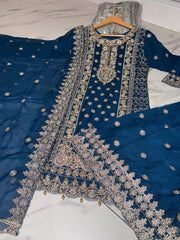 4 Colours SHARIKA Shararah Kameez chiffon embroidered Pakistani design S-XI suits Elegant