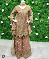 4 Colours SEHAR LENGHA Kameez chiffon embroidered Pakistani design S-L womenswear