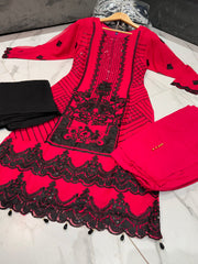 HUMA Chiffon Salwar kameez suit 3 piece Pakistani design fancy duppatta wedding edt S-XL Womenswear