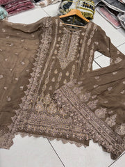 4 Colours SIYAARA Shararah Kameez chiffon embroidered Pakistani design S-XI suits