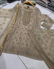 6 Colours ADDICTION 6 Shararah Kameez 3 piece Pakistani embroidered stonework S-XL