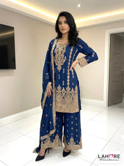 8AAT RANG Pakistani Palazzo Kameez chiffon embroidered Pakistani design S-XI suits