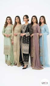 8 Colours EID 26 HADIYA Plazzo Kameez chiffon embroidered Pakistani design S-XI suits