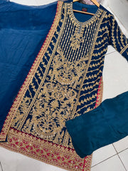 Pakistani designer chiffon salwar kameez design in 4 colours Clothing Traditional